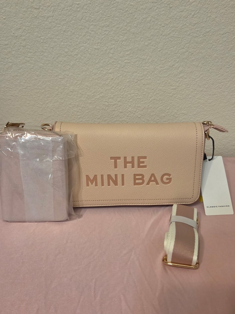 Classic Mini Crossbody Bag in Blush Pink